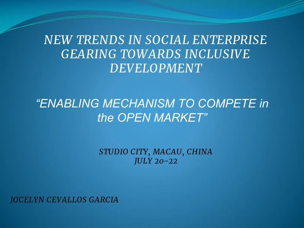 new trends in social enterprise gearing towards n.