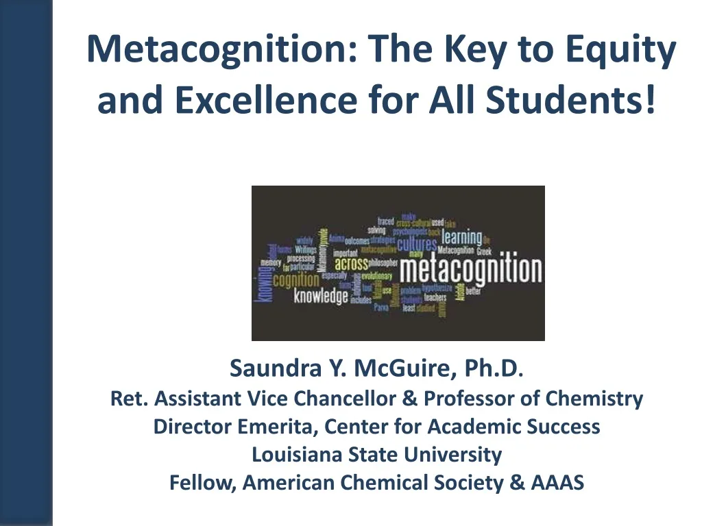 metacognition the key to equity and excellence for all students n.