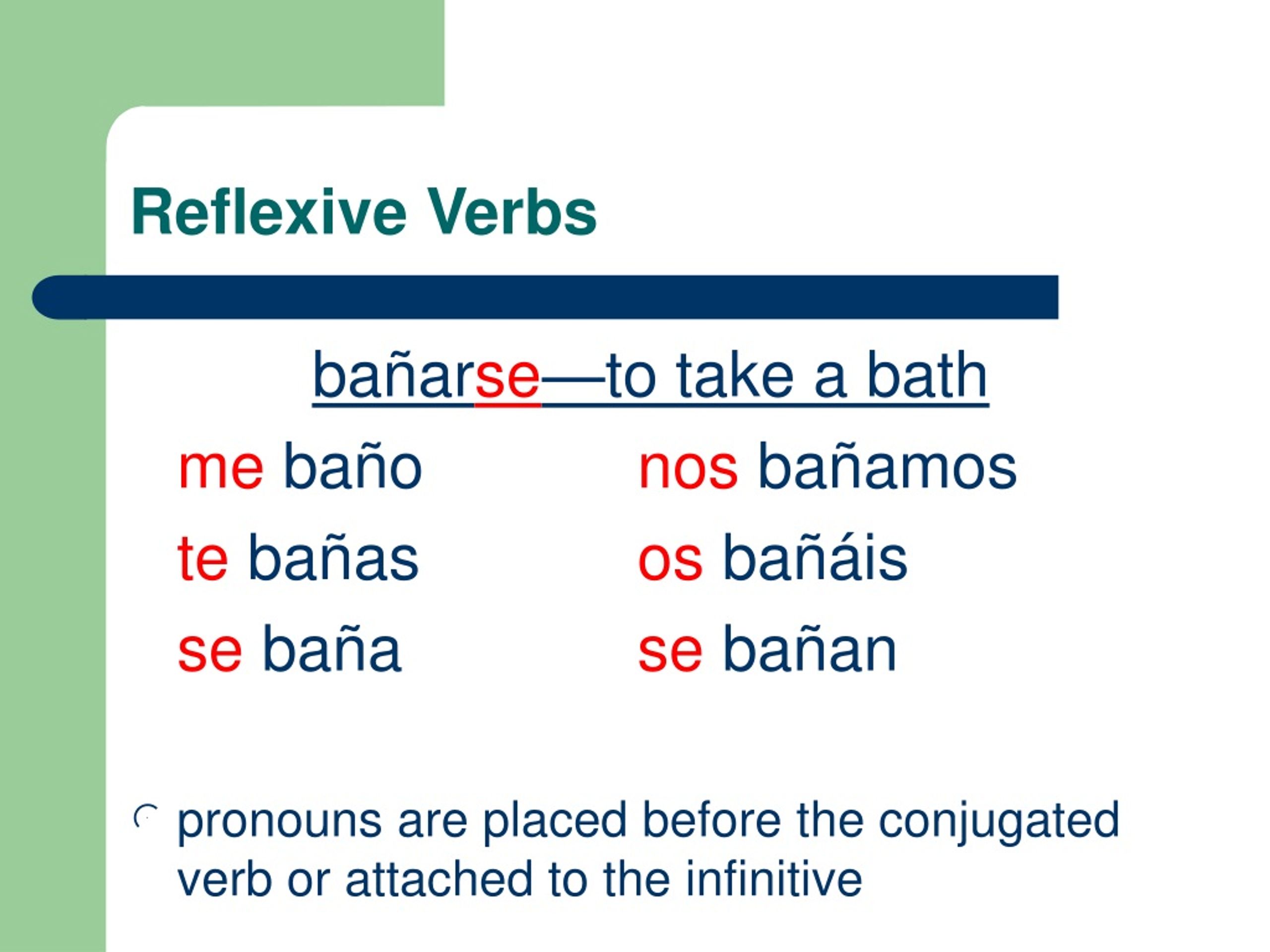 PPT Reflexive Verbs Present Progressive PowerPoint Presentation 