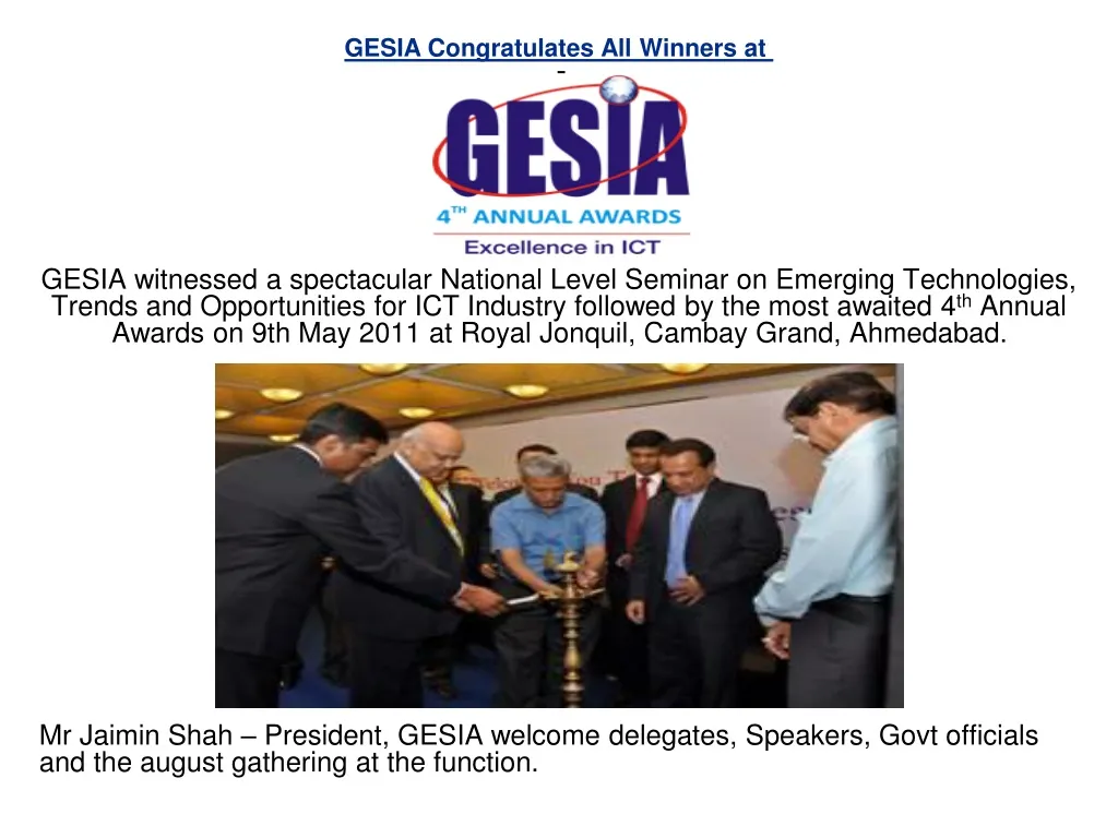 gesia congratulates all winners at n.
