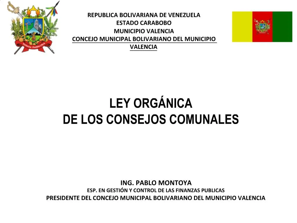 PPT LEY ORG NICA DE LOS CONSEJOS COMUNALES PowerPoint Presentation 