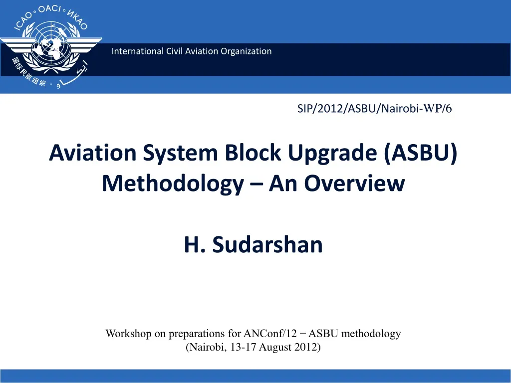 aviation system block upgrade asbu methodology an overview h sudarshan n.