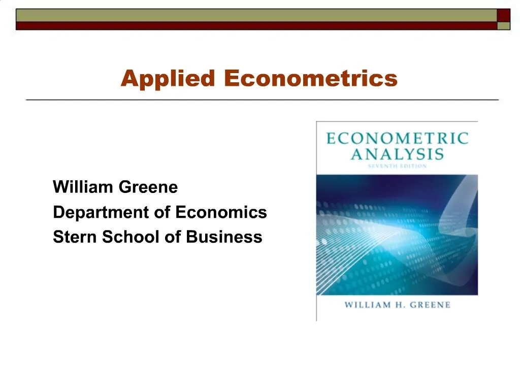 PPT - Applied Econometrics PowerPoint Presentation, free download - ID ...