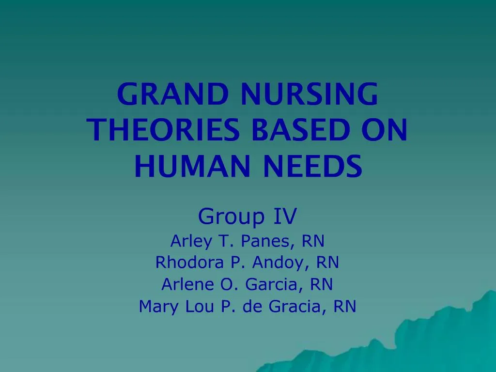 grand nursing theories and application to clinical practice