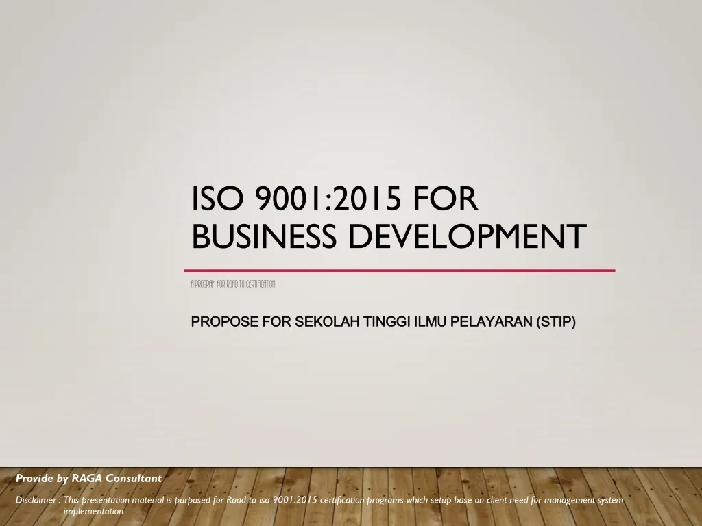iso 9001 2015 for business development n.