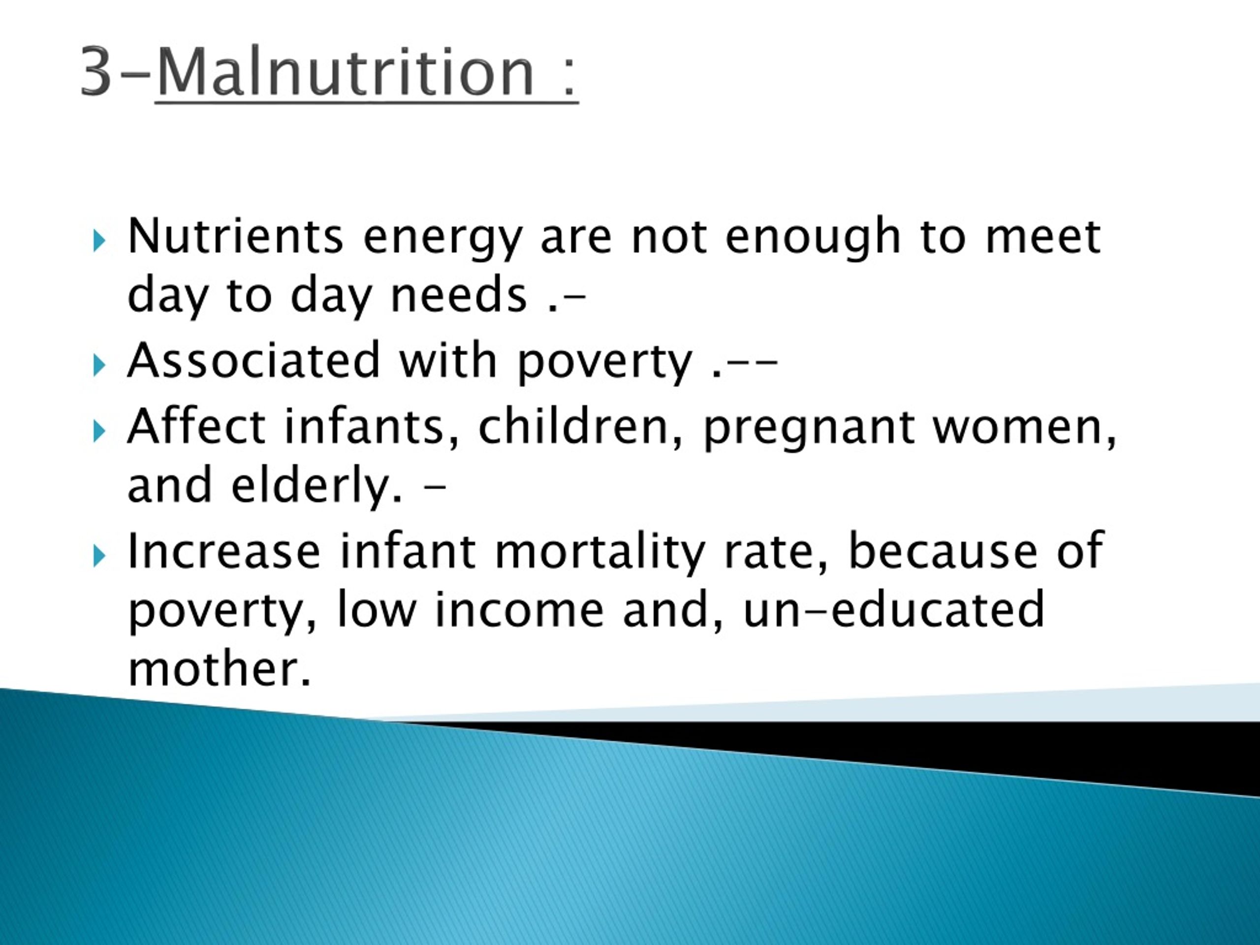 clinical presentation of poor nutrition