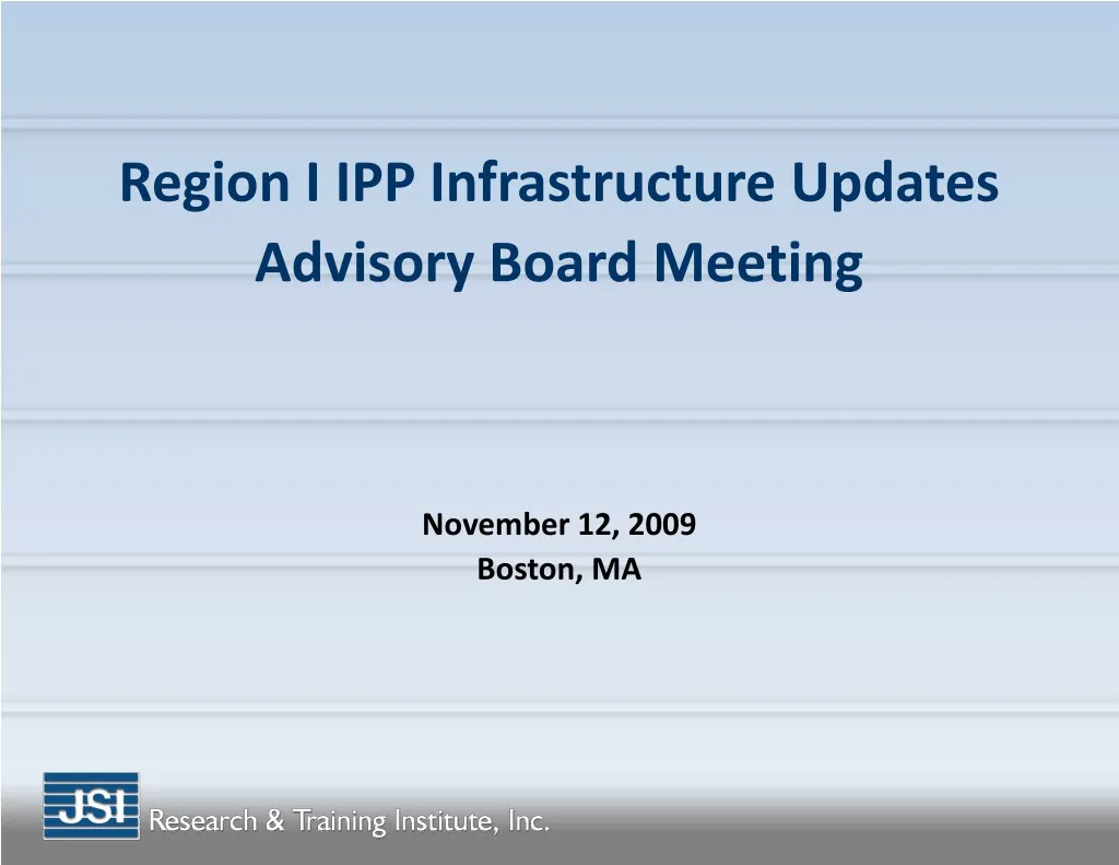 region i ipp infrastructure updates advisory n.