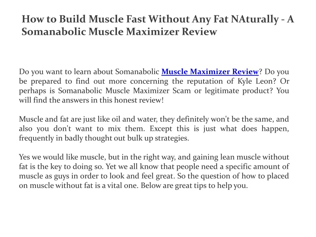 how to build muscle fast without n.