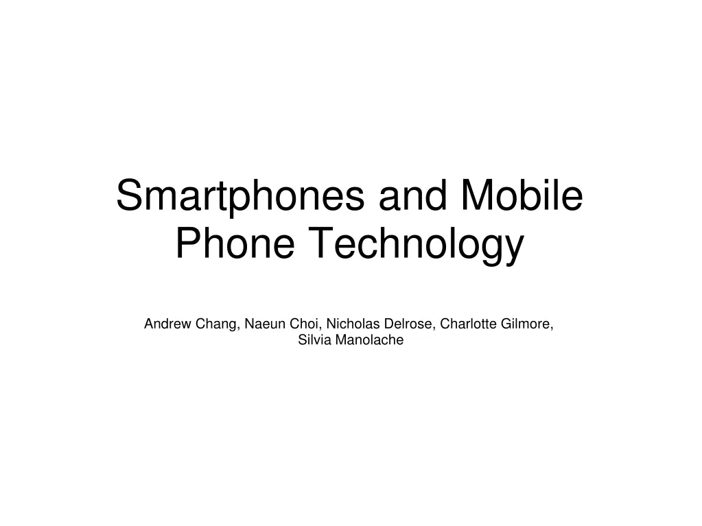 smartphones and mobile phone technology n.