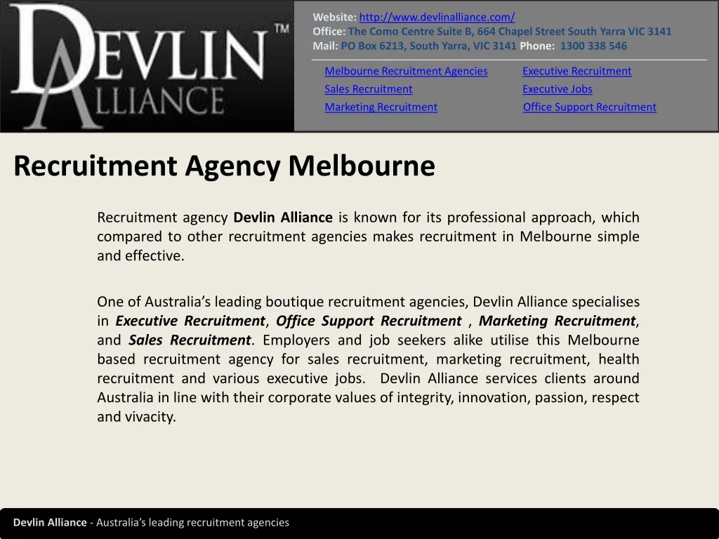 recruitment agency melbourne n.