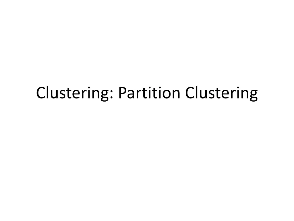 clustering partition clustering n.