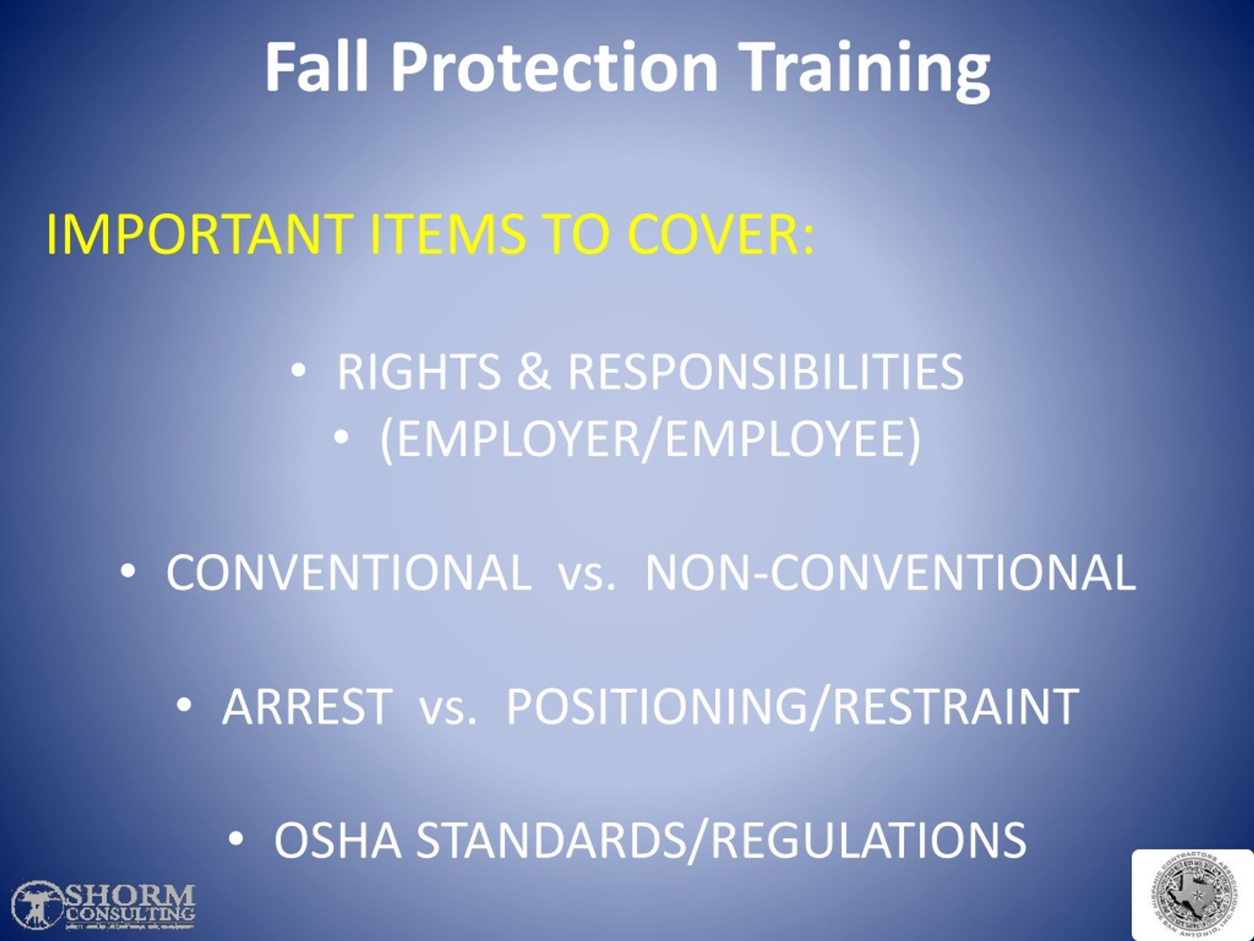 PPT Fall Protection for the Construction Industry Train the Trainer