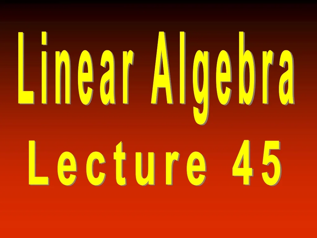 linear algebra n.