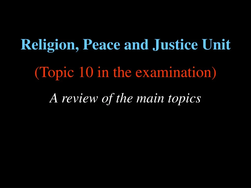 religion peace and justice unit topic n.