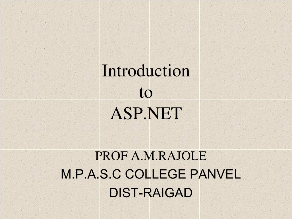 Introduction To Asp Net Project