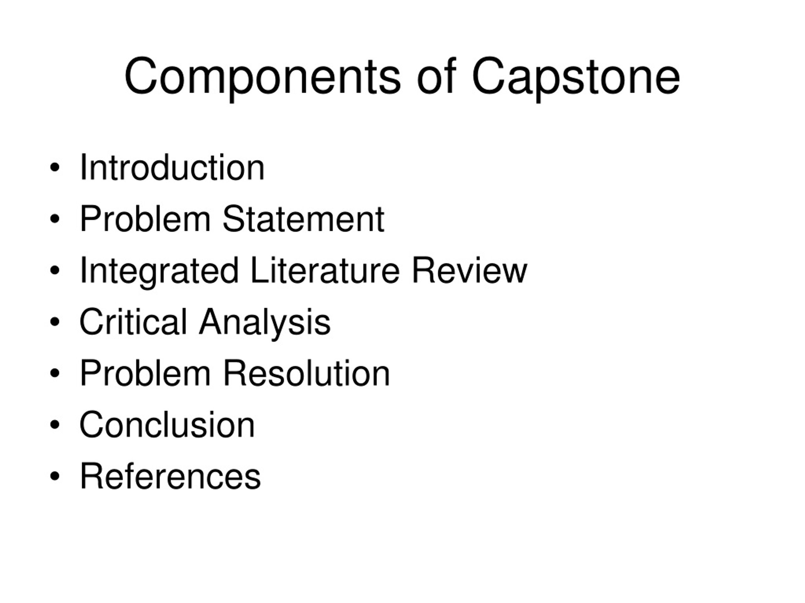 what are the parts of capstone project