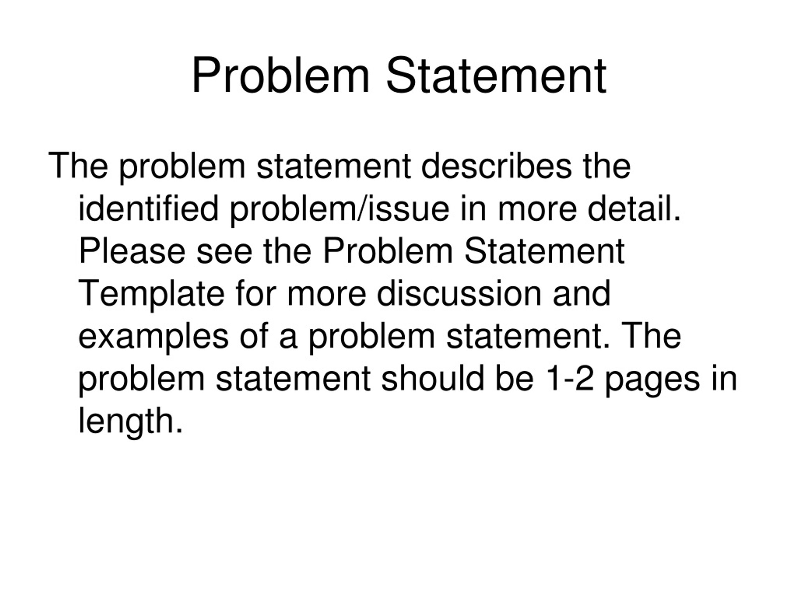 how to write a problem statement for a capstone project