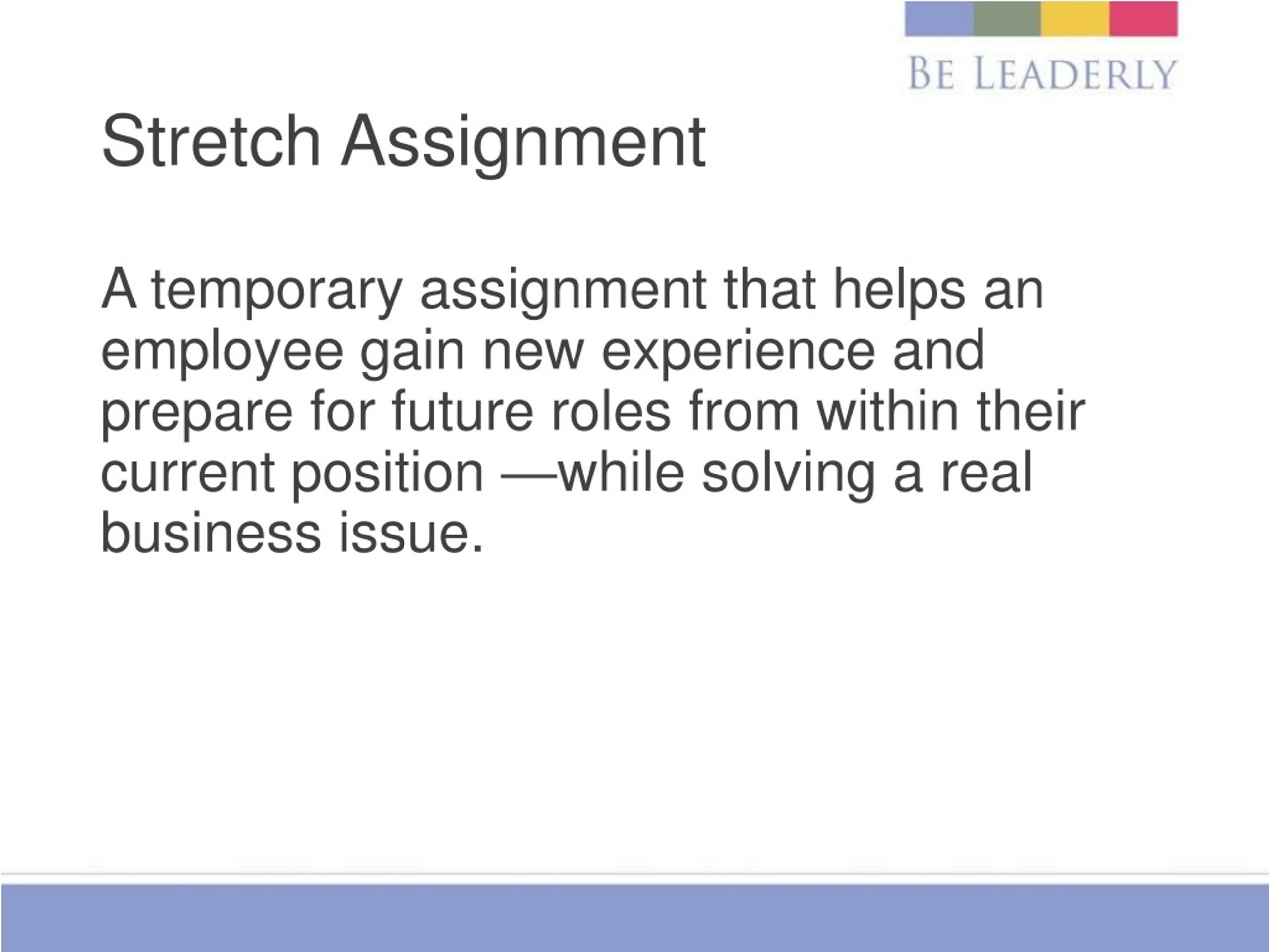 definition of stretch assignment