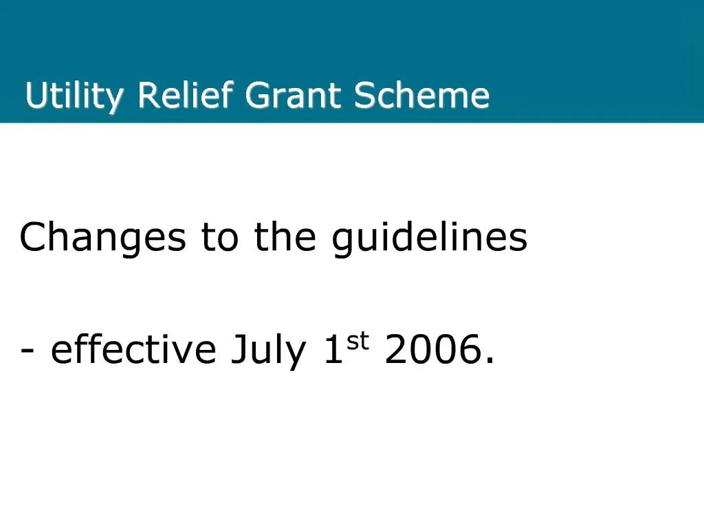 What Is The Utility Relief Grant Scheme