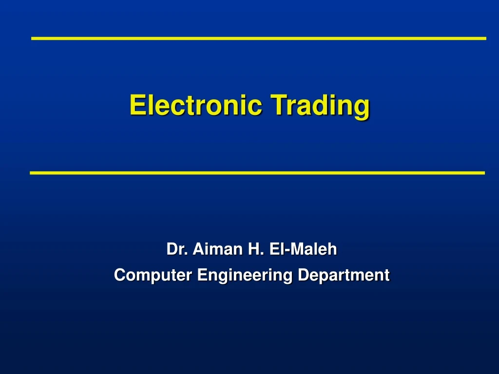 electronic trading n.