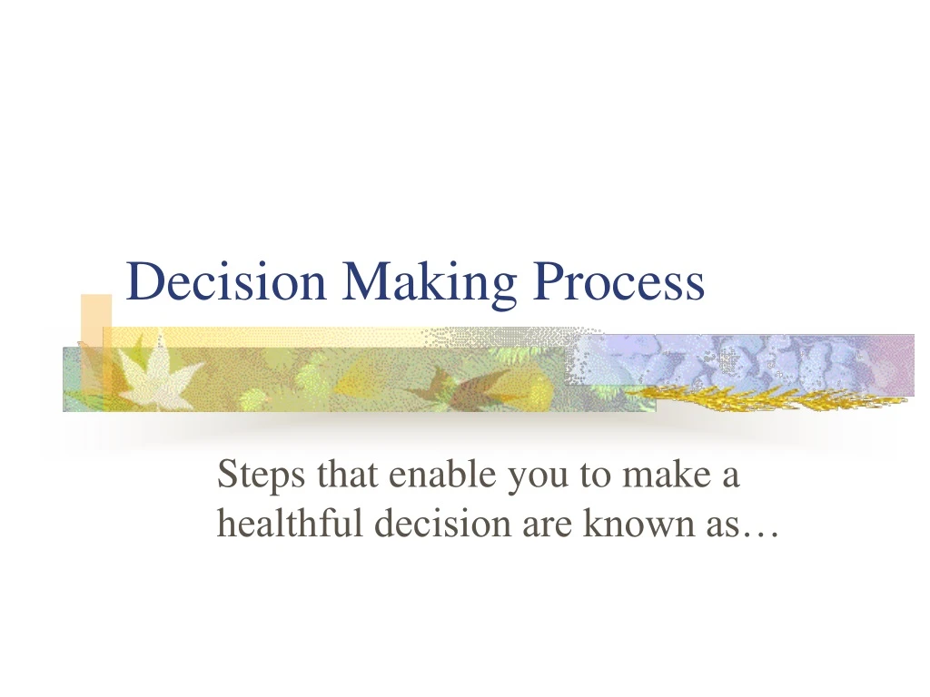 decision making process n.