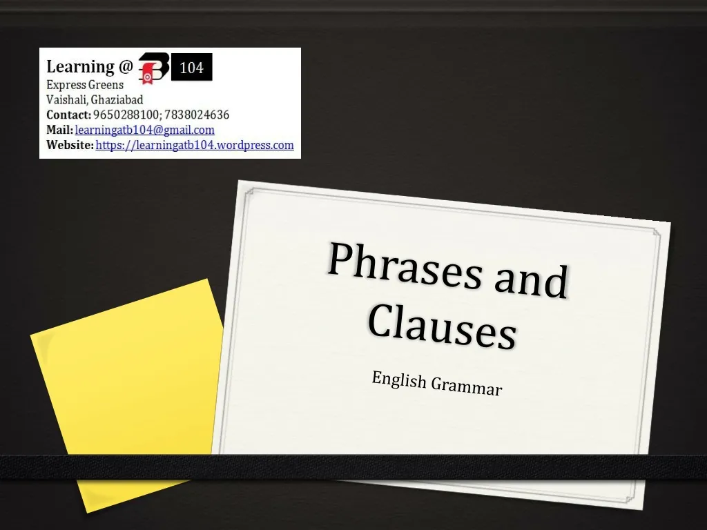 phrases and clauses n.