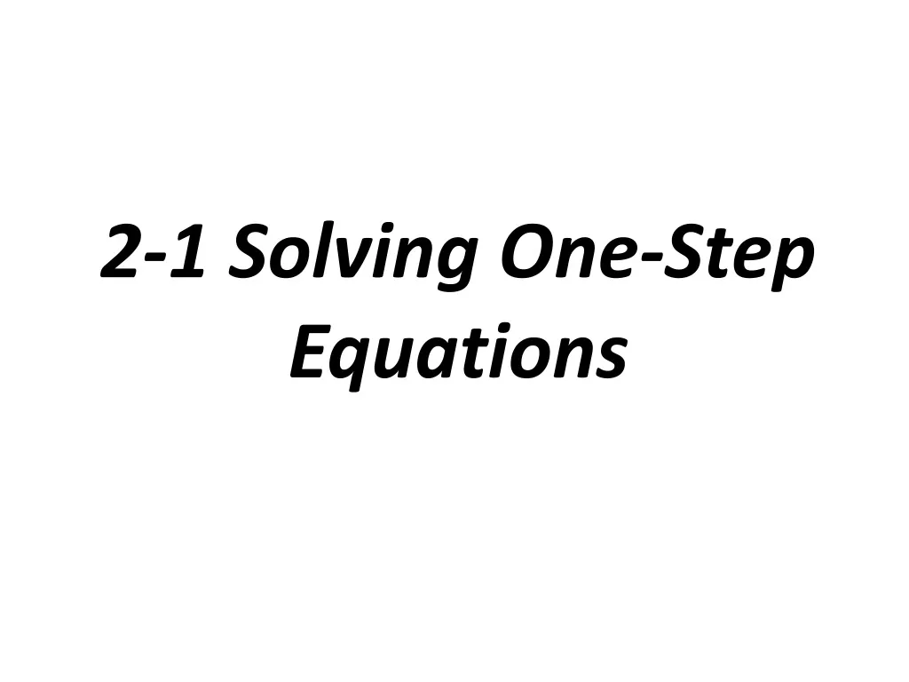 2 1 solving one step equations n.