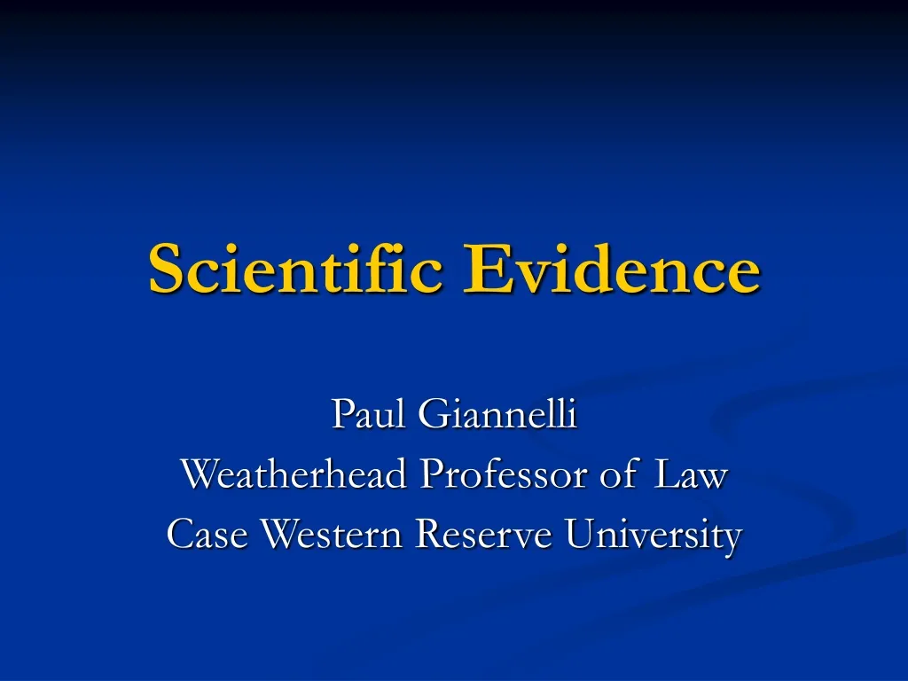 PPT Scientific Evidence PowerPoint Presentation, free download ID