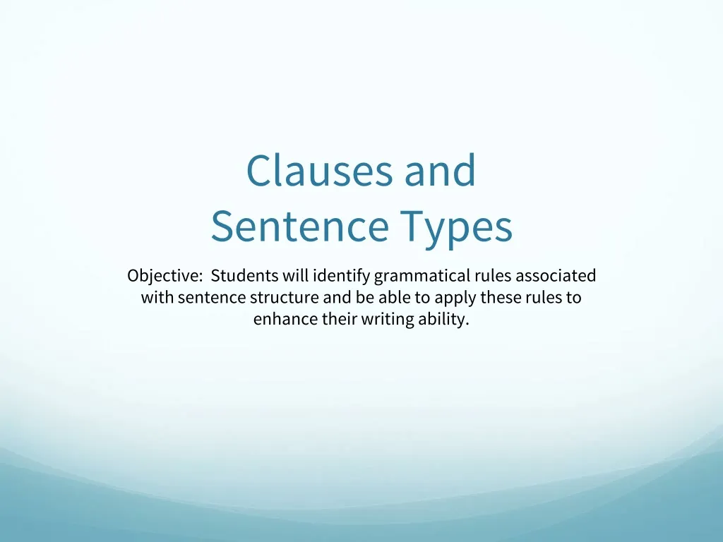 clauses and sentence types n.