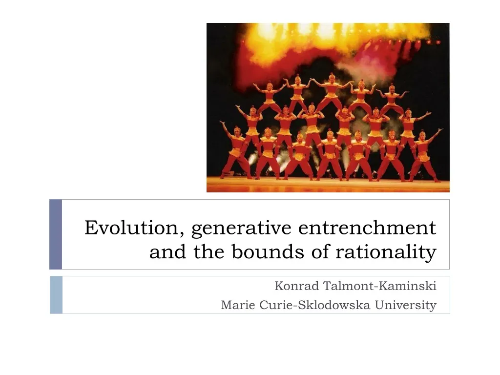 evolution generative entrenchment and the bounds of rationality n.