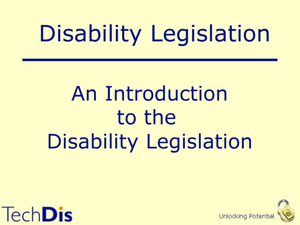 PPT An Introduction To The Disability Legislation PowerPoint 