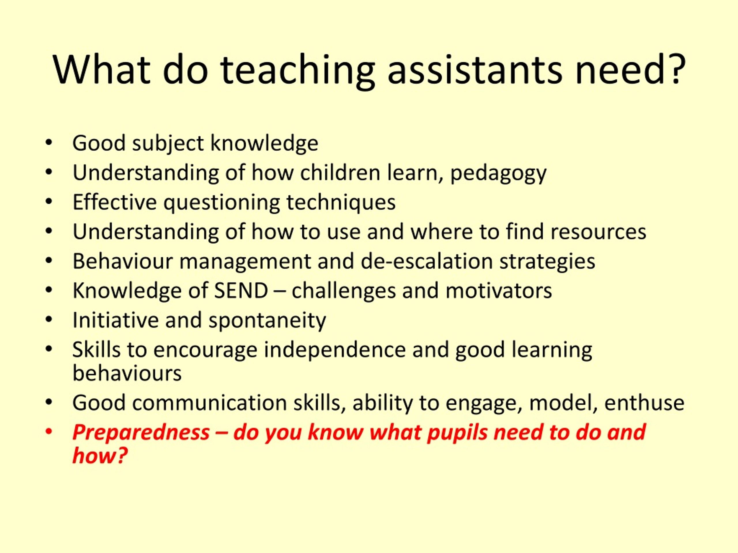 Ppt The Role Of Teaching Assistants In The Classroom Powerpoint