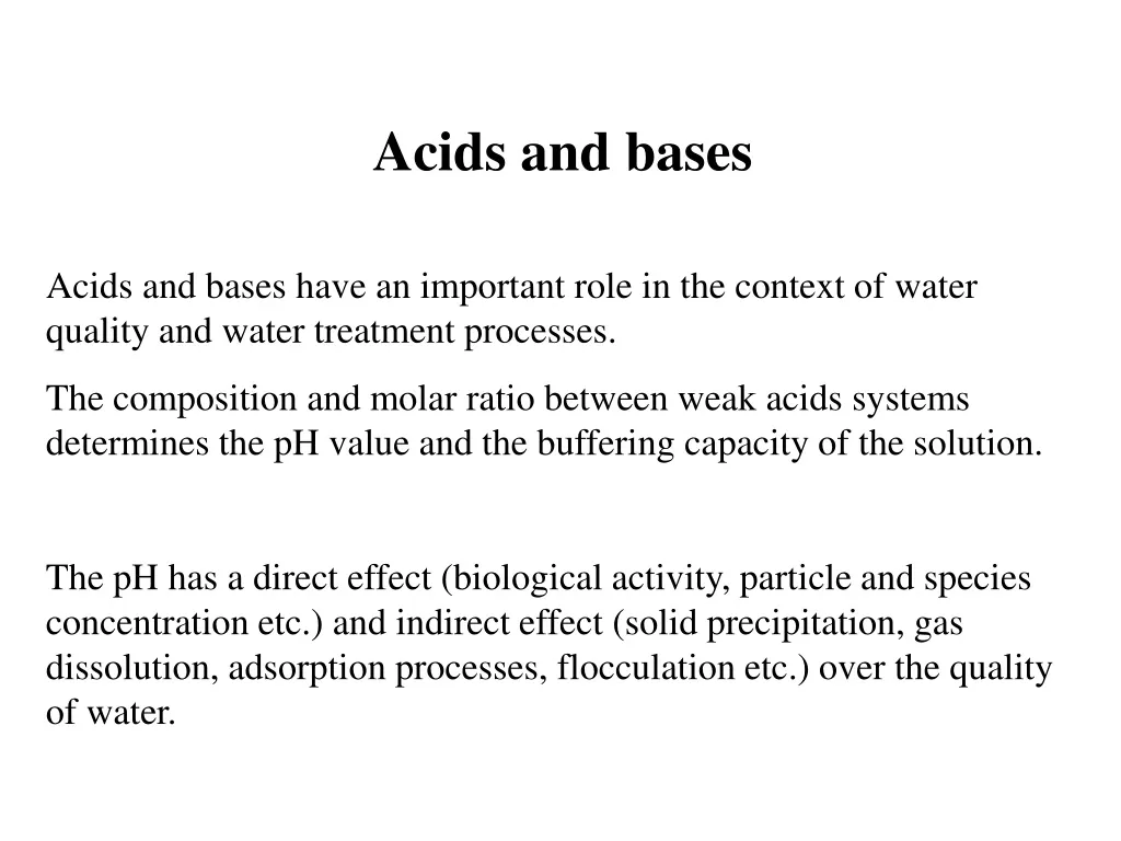 acids and bases acids and bases have an important n.