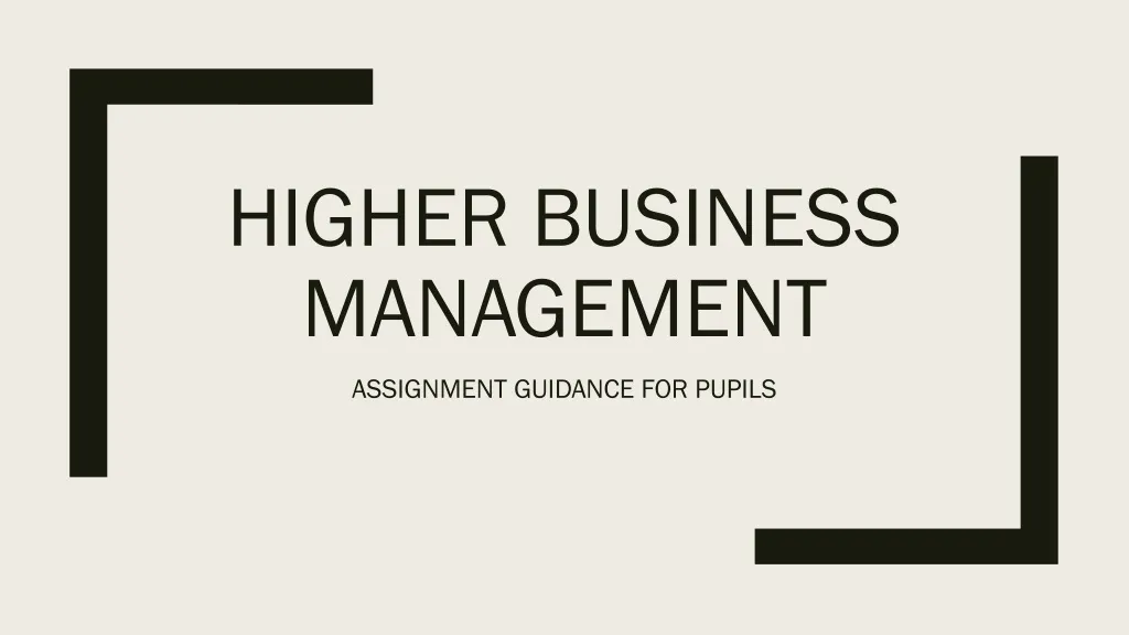 higher business management n.