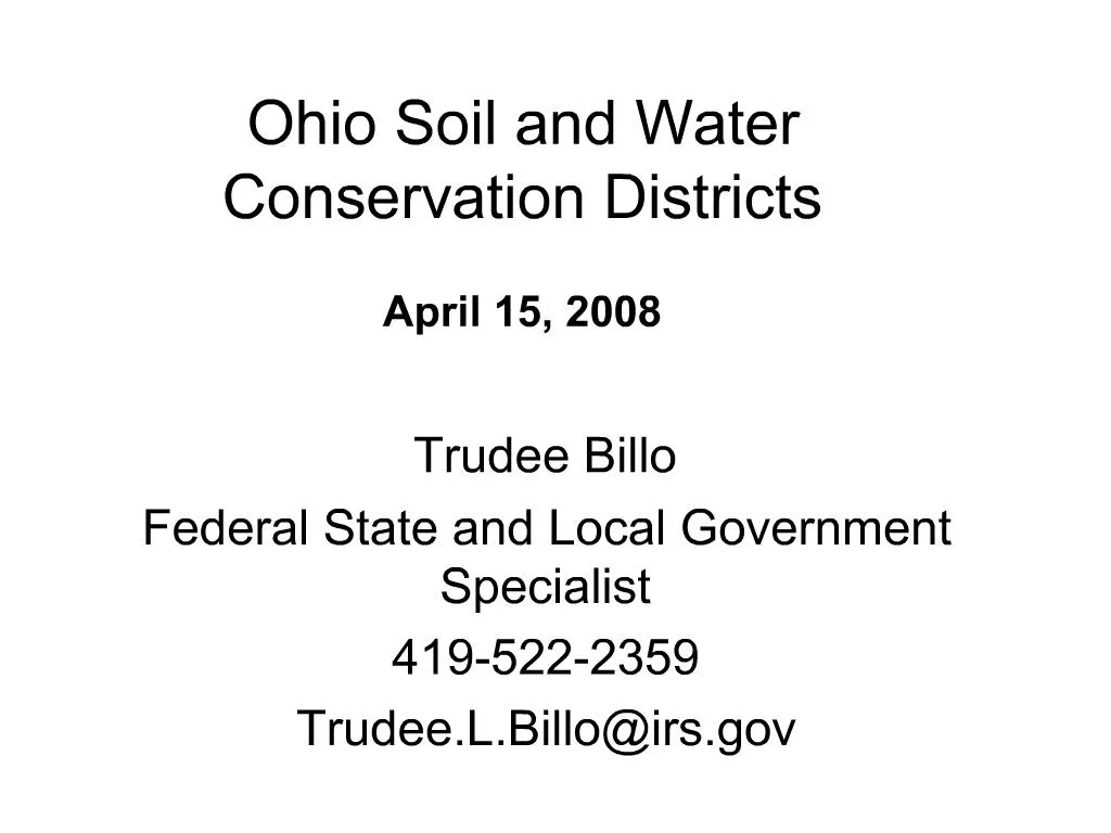 PPT Ohio Soil and Water Conservation Districts April 15, 2008