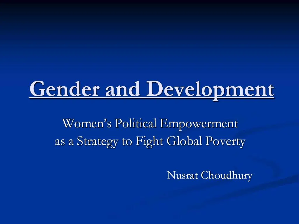 Ppt Gender And Development Powerpoint Presentation Free Download Id491107 9581