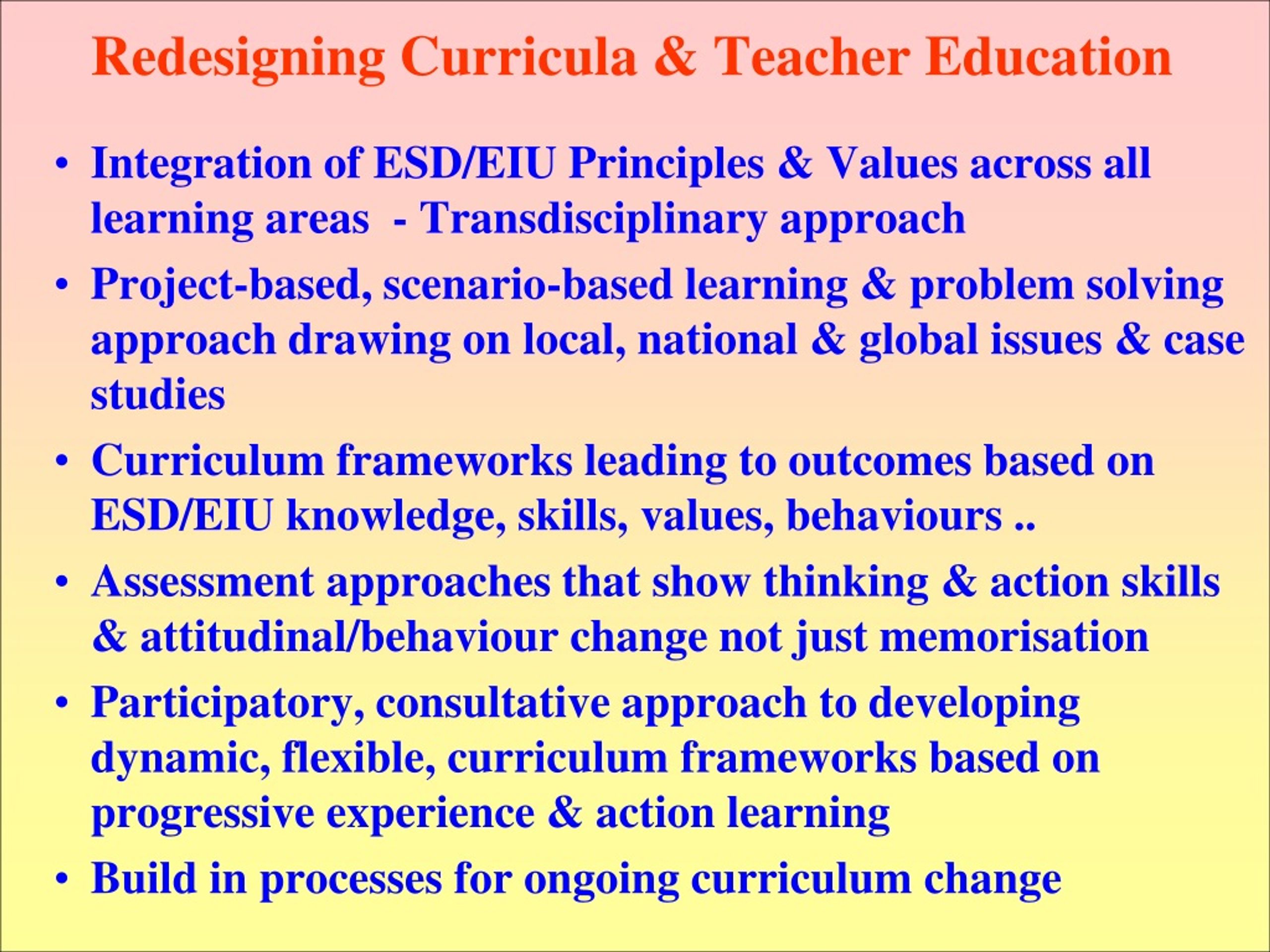 PPT - Teaching/Learning and Whole School Approaches to ESD/EIU ...