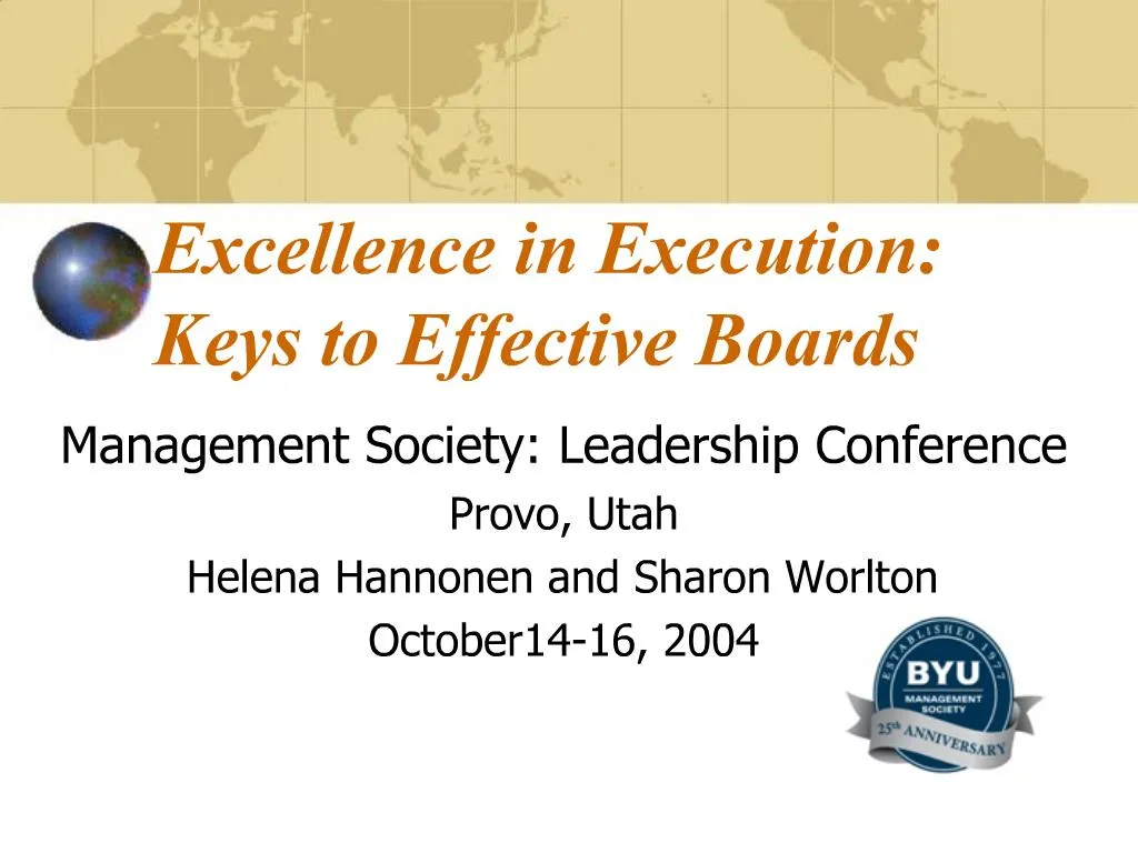 PPT - Excellence in Execution: Keys to Effective Boards PowerPoint ...
