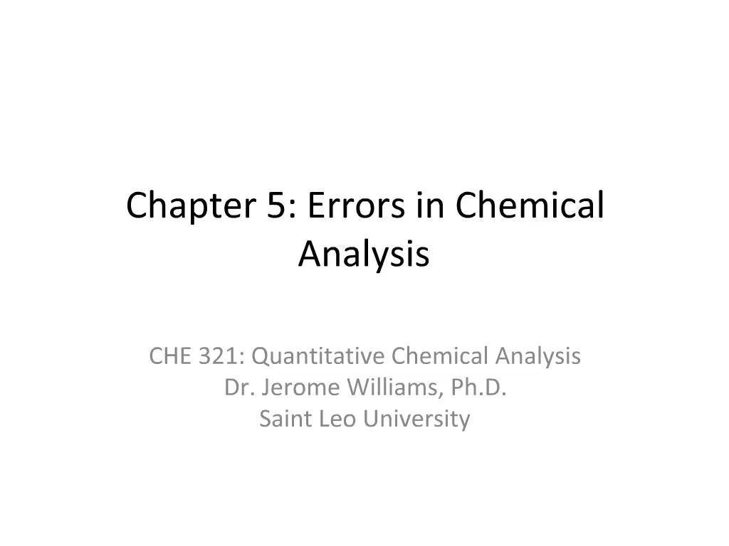 PPT Chapter 5 Errors in Chemical Analysis PowerPoint Presentation