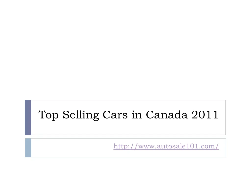 top selling cars in canada 2011 n.