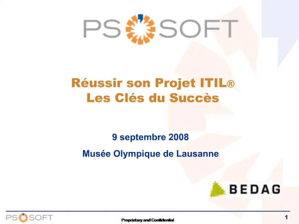 PPT - R Ussir Son Projet ITIL Les Cl S Du Succ S PowerPoint ...