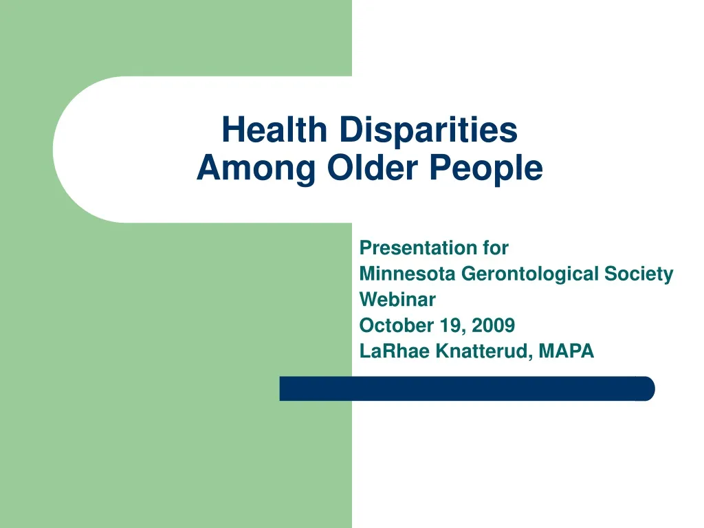 health disparities among older people n.