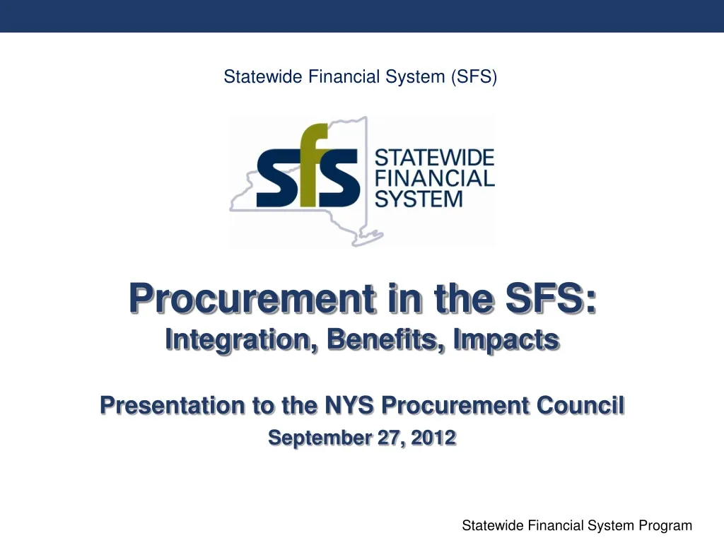 procurement in the sfs integration benefits impacts n.