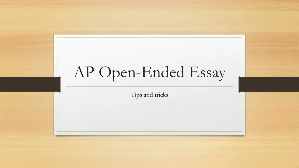 open ended essay examples