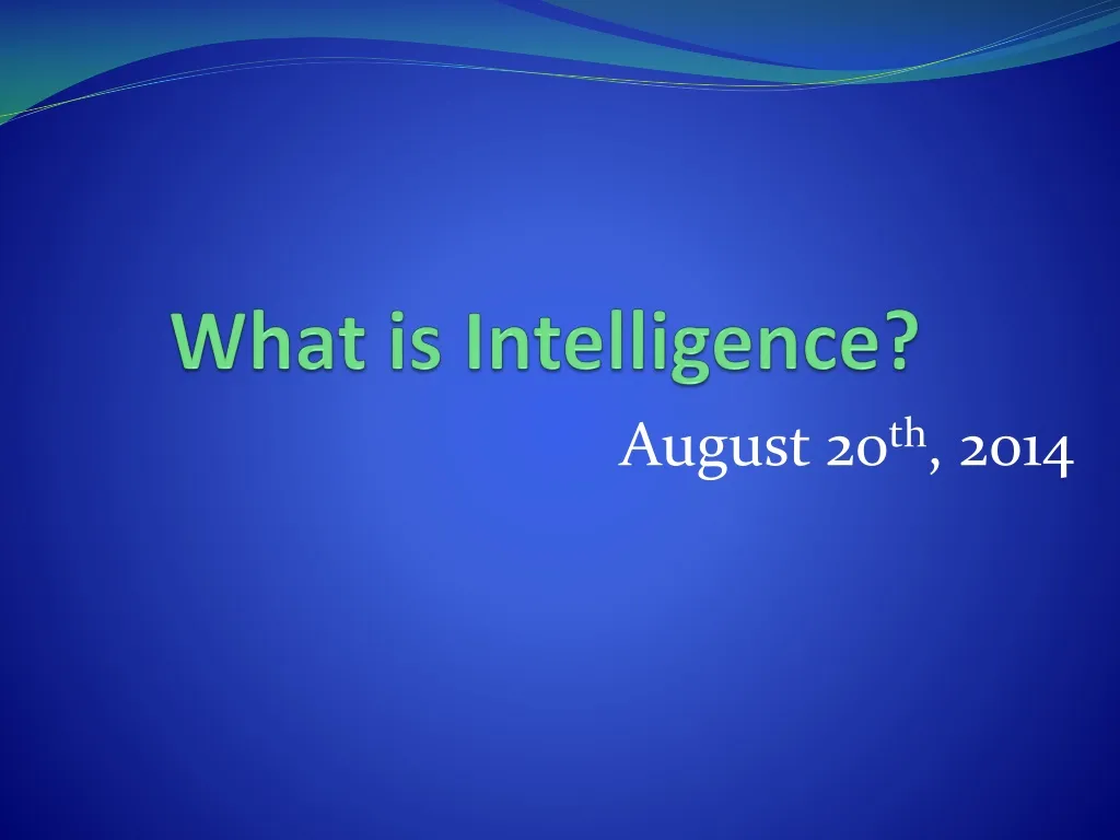 what is intelligence n.