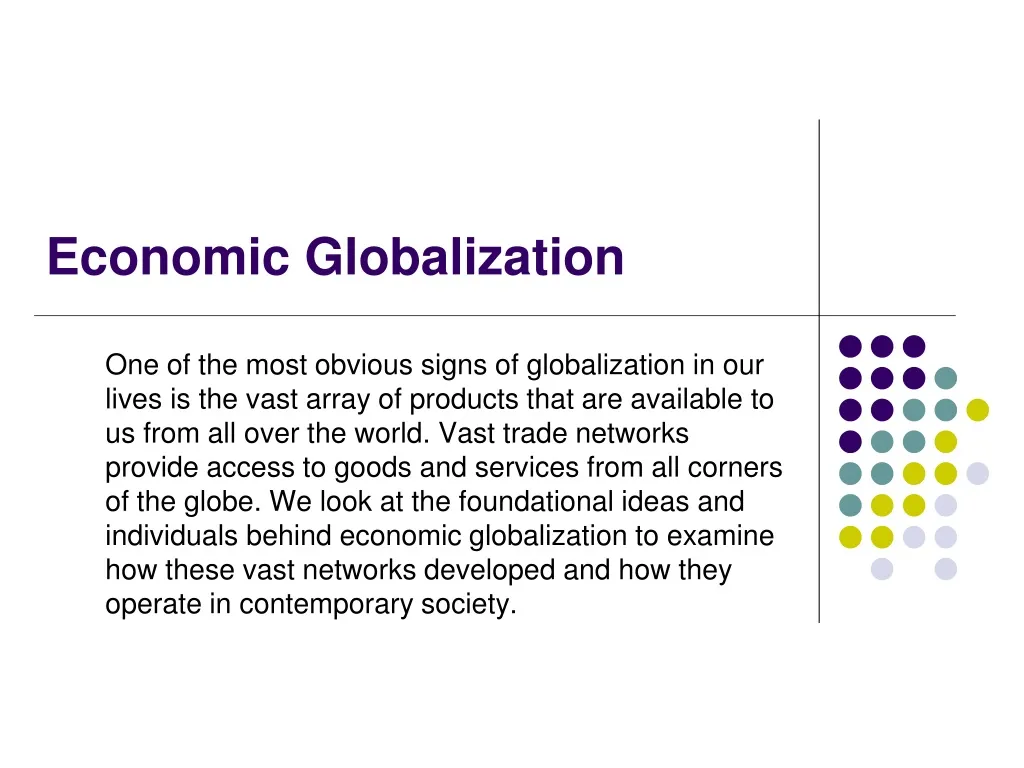 economic globalization presentation