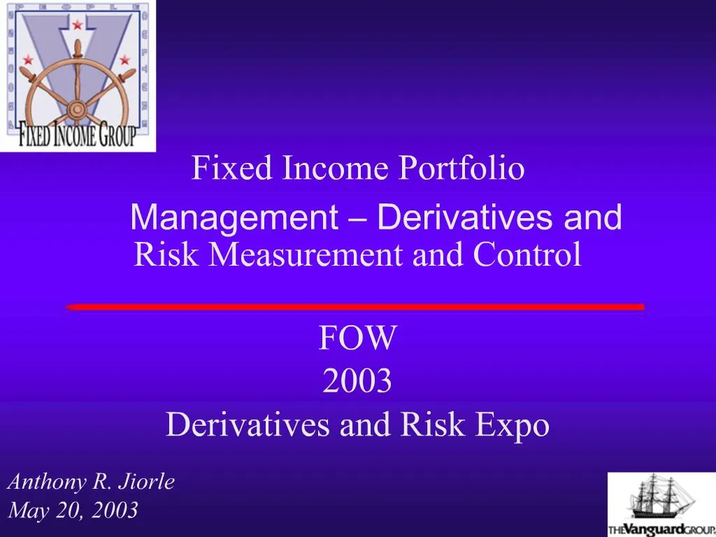 PPT - Fixed Income Portfolio Management Derivatives And Risk ...