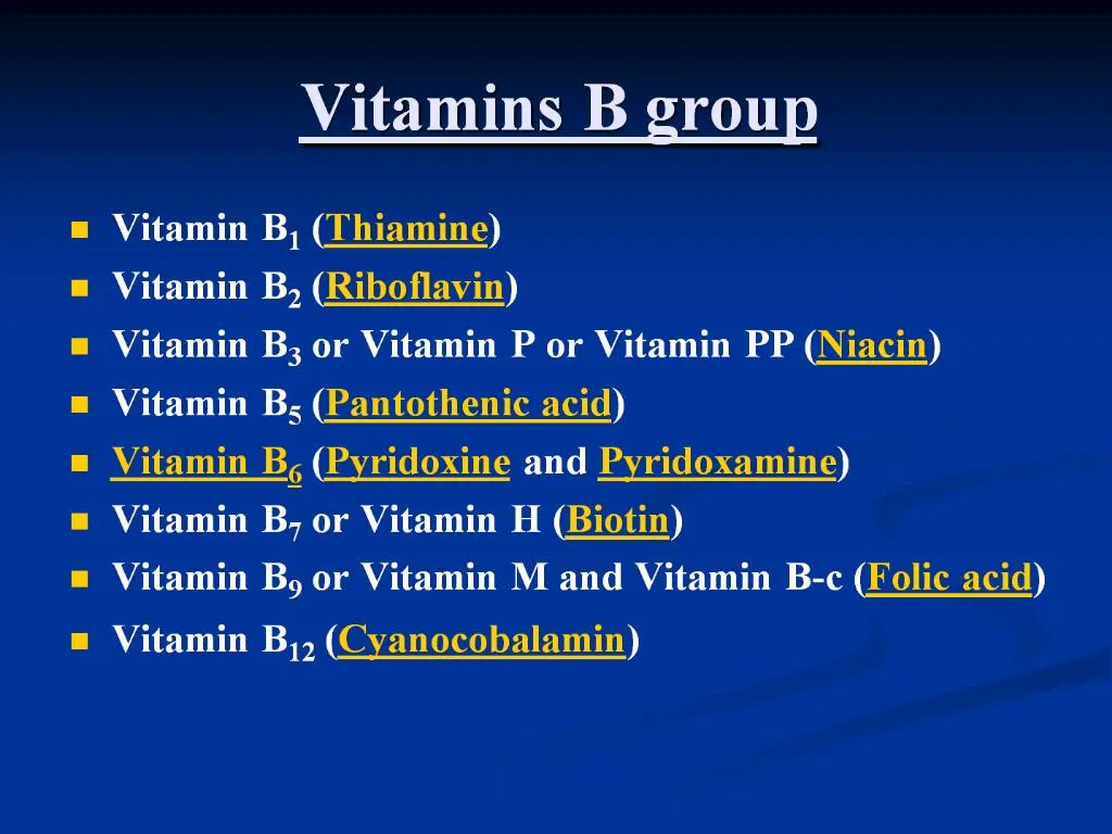 PPT - Vitamins B Group PowerPoint Presentation, Free Download - ID:504839