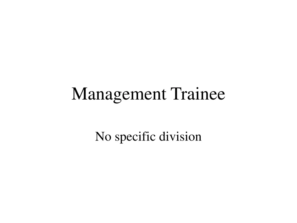 management trainee n.