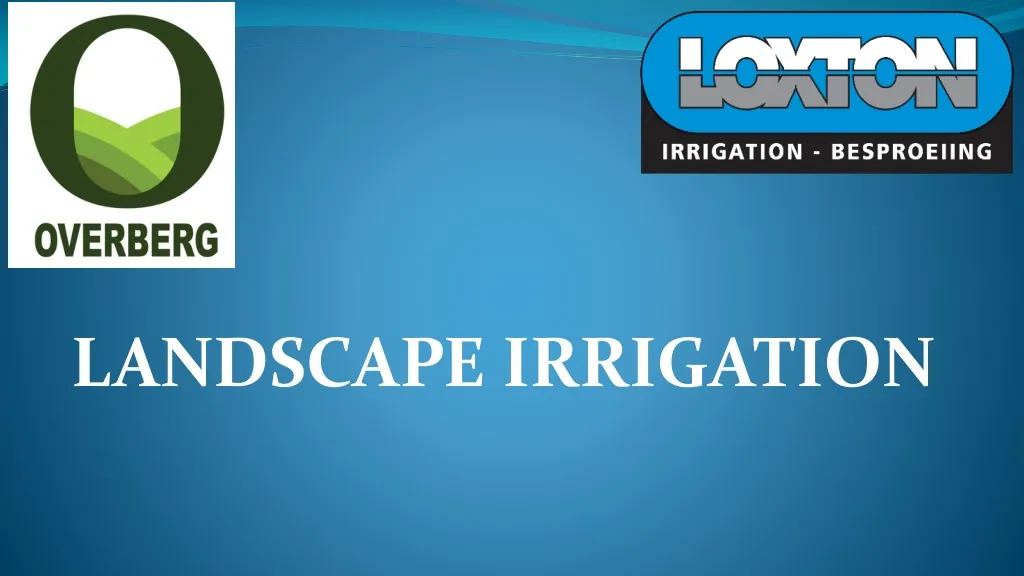 landscape irrigation n.